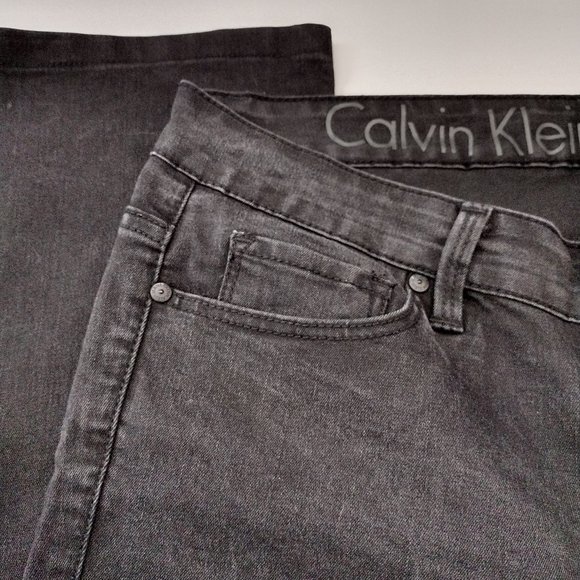Calvin Klein | Faded Black Straight Leg Stretch Jeans - Picture 4 of 10